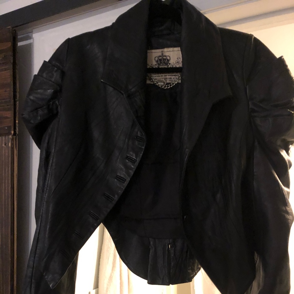 Real leather 80s style jacket